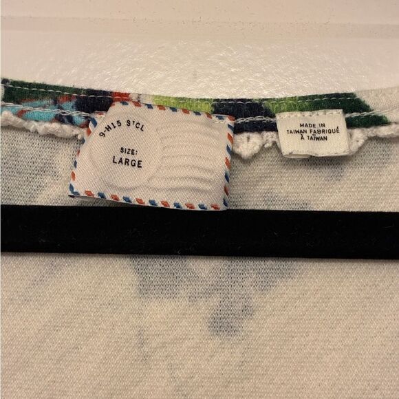 ANTHROPOLOGIE POSTMARK Floral Mignon Peplum Top White Women’s Size Large - Picture 4 of 7